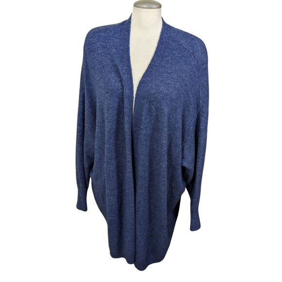Old Navy Womens Plus 4X Long Sleeve Cardigan Cocoon Cozy Heather Blue Open Front - Picture 1 of 6